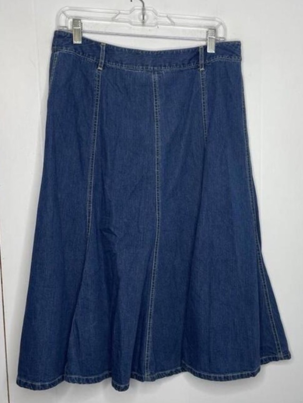 Relativity Skirt Womens 8 Natural Maxi Denim Jean Pleated Modest Cottagecore